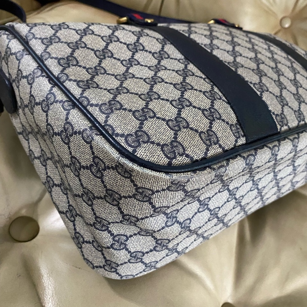 Gucci A-Frame GG Duffel Tote Web Stripe w/Modified Crossbody Strap Vintage - Picture 11 of 14